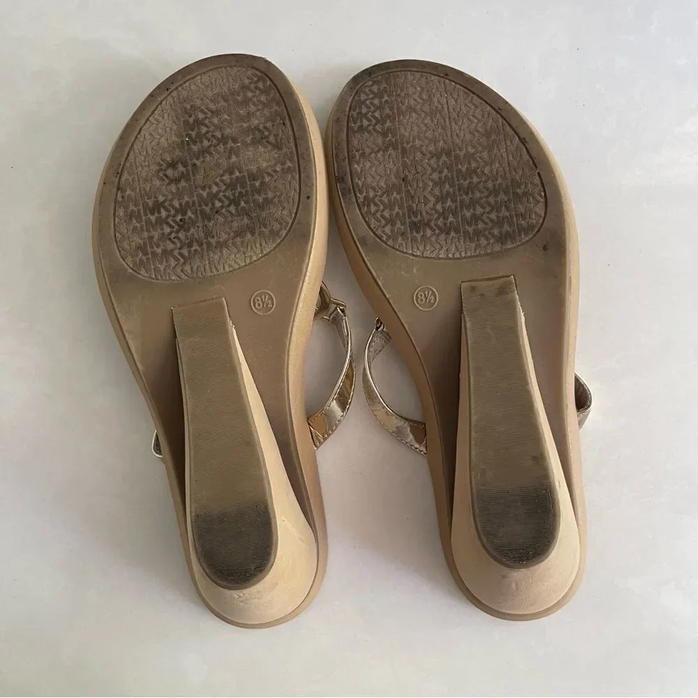 Michael Kors Metallic Gold Wedge Sandals